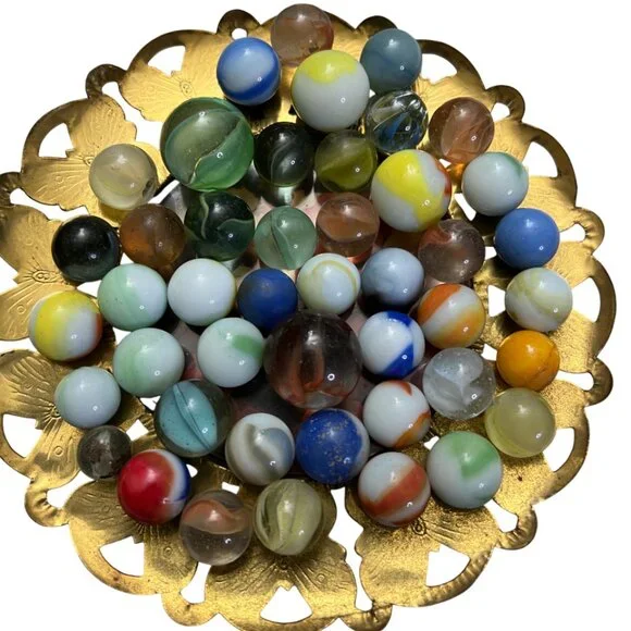 marbles vintage lot assortment of different types and colors 200 marble Pieces - Picture 5 of 15